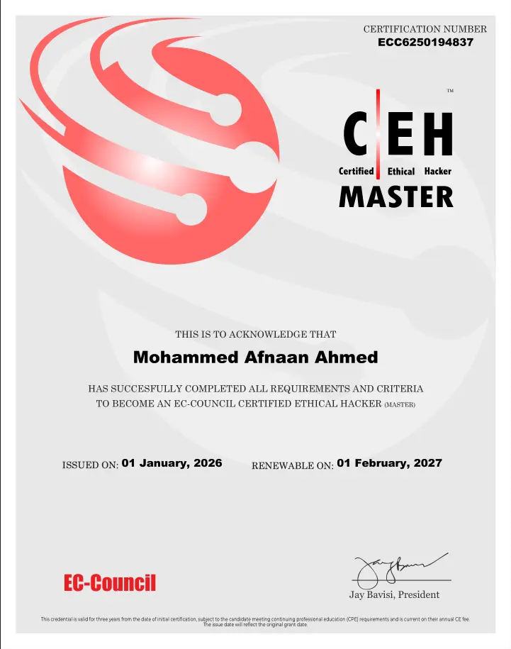 CEH Master Certificate