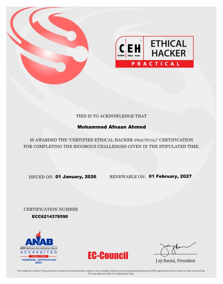 CEH Practical Certificate