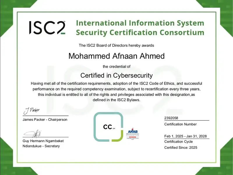 ISC2-Certified-in-Cybersecurity